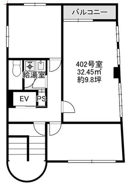 西川口の事務所仕様物件の平面図