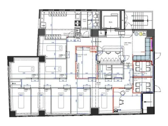医院の居抜き物件の平面図