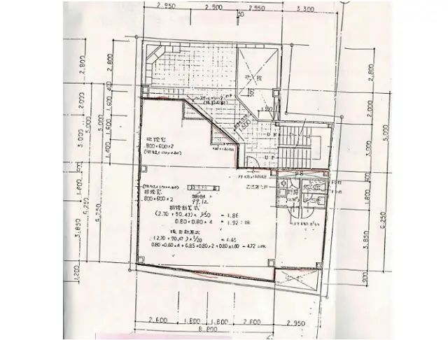 貸店舗(スケルトン)の平面図