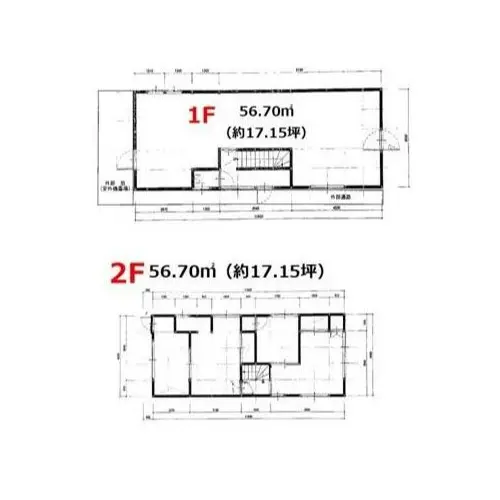 貸店舗(事務所仕様)の平面図