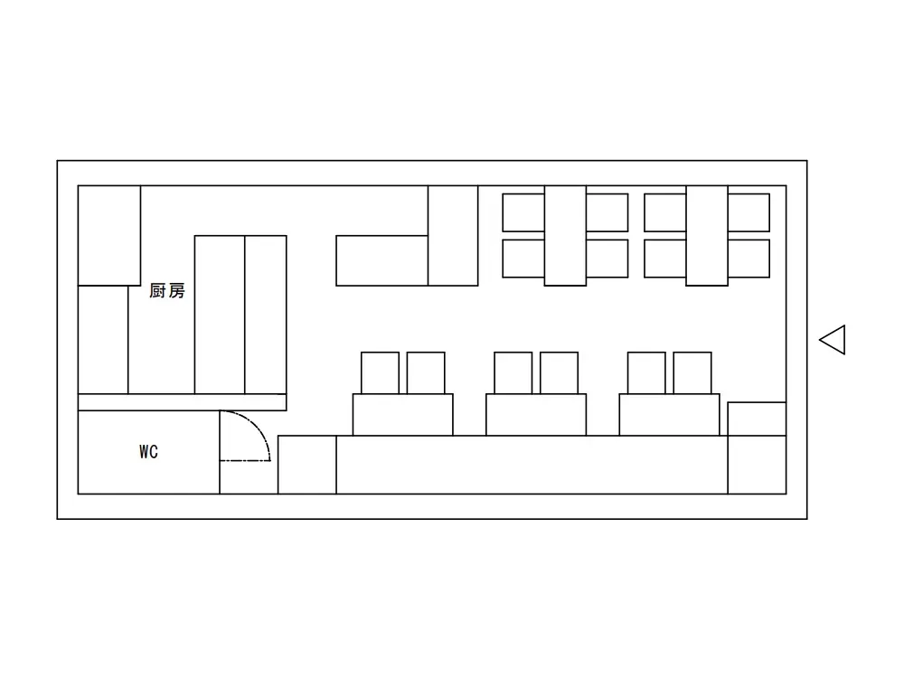 ビストロ・洋食の居抜き物件の平面図