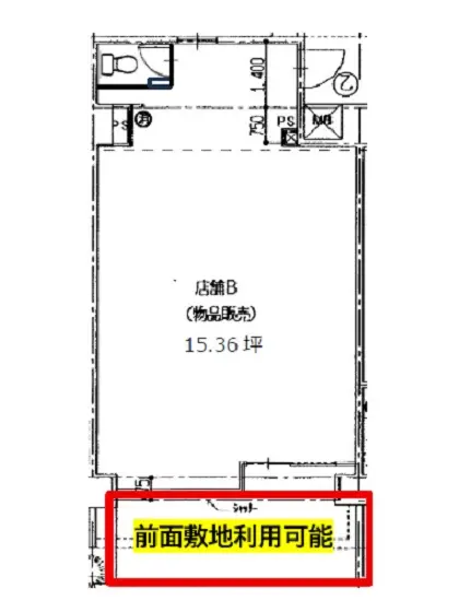 麻布十番の事務所仕様物件の平面図