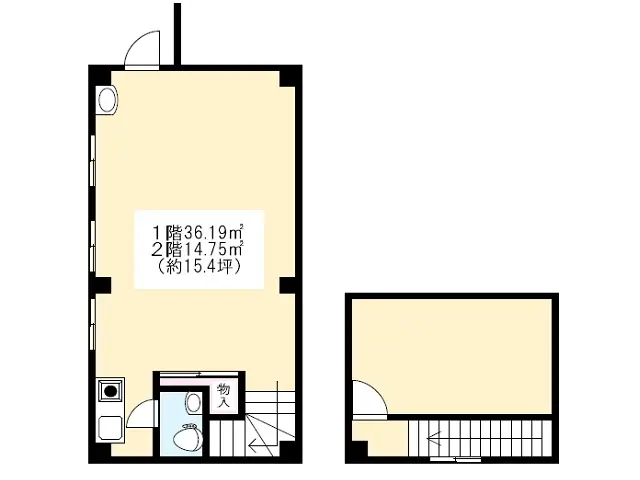 貸店舗(事務所仕様)の平面図
