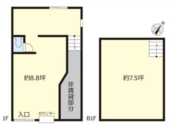 曳舟のスケルトン物件の平面図