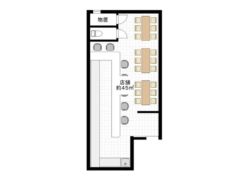 新井薬師前の居酒屋居抜きの平面図