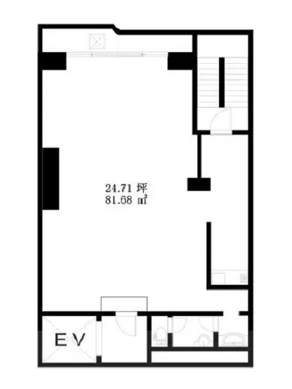 学芸大学の事務所仕様物件の平面図