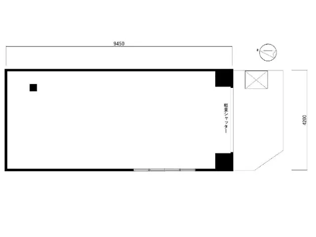 新日本橋のスケルトン店舗物件の平面図