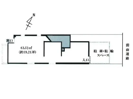 貸店舗(スケルトン)の平面図