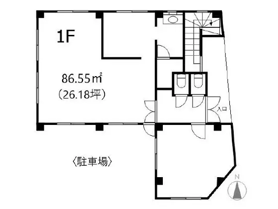 八王子の事務所仕様物件の平面図