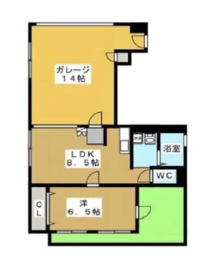 平和島のスケルトン物件の平面図