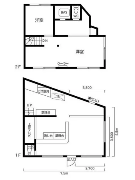 西高島平の居抜き店舗の平面図