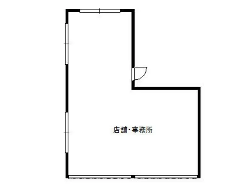 西川口のスケルトン店舗物件の平面図