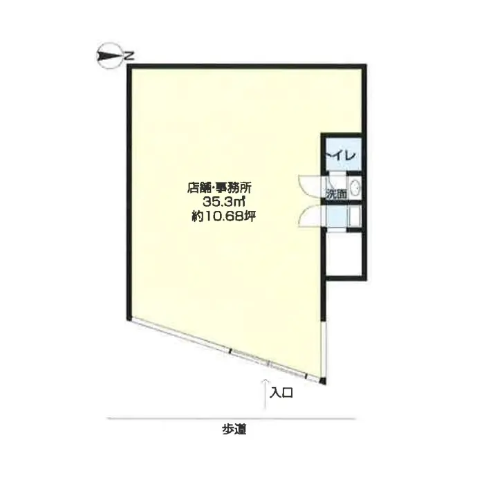 竹ノ塚のスケルトン物件の平面図