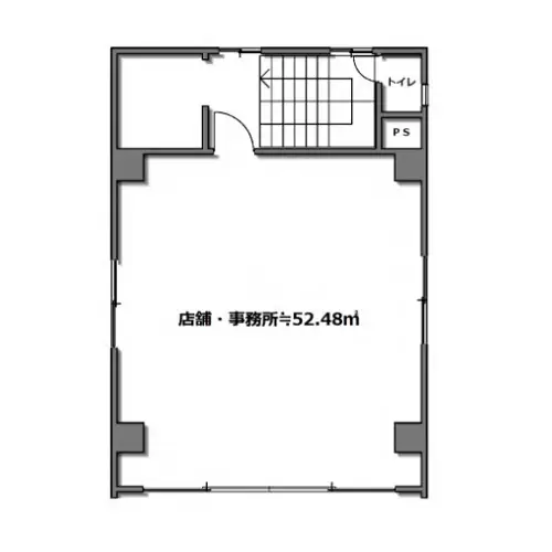 大森のスケルトン店舗物件の平面図