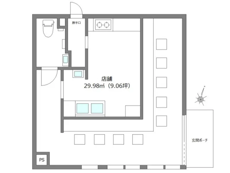 蒲田の居酒屋居抜きの平面図