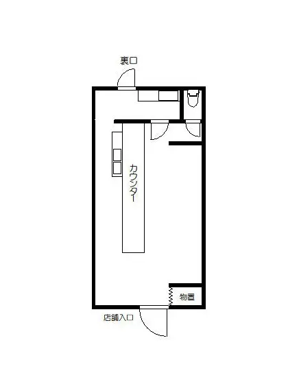 スナック・パブの居抜き物件の平面図
