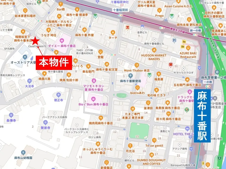 バルの居抜き物件の地図