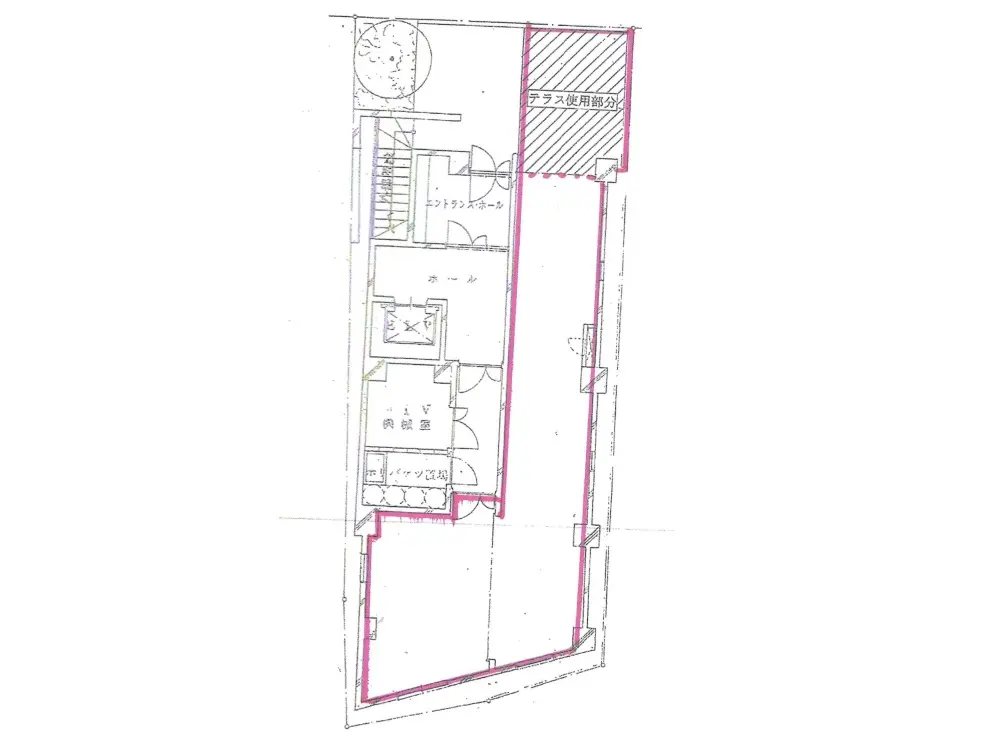 麻布十番の居抜き店舗の平面図