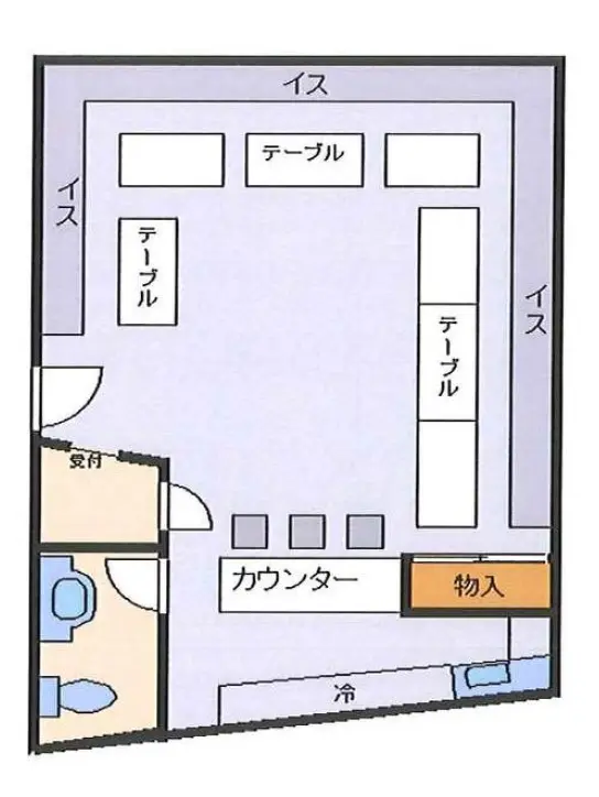 竹ノ塚の居抜き店舗の平面図