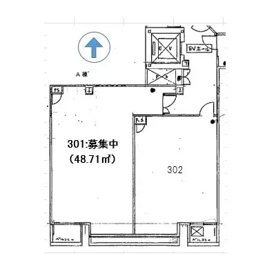 府中の居抜き店舗の平面図