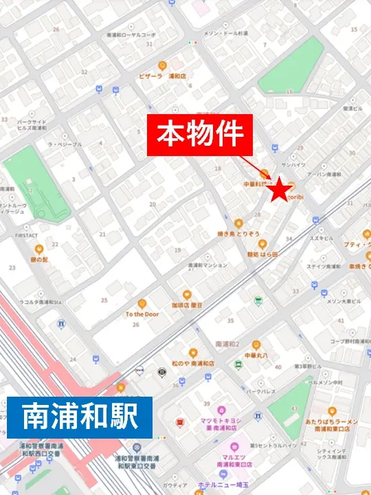 南浦和の居酒屋居抜きの地図