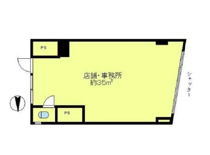 上井草のスケルトン店舗物件の平面図