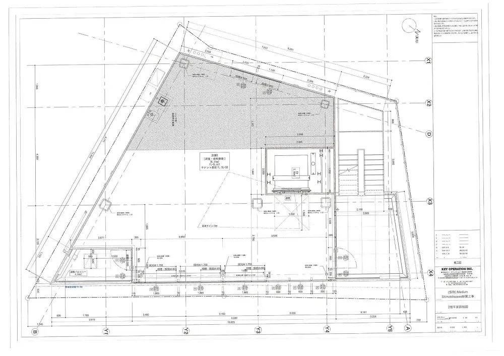 下北沢のスケルトン店舗物件の平面図