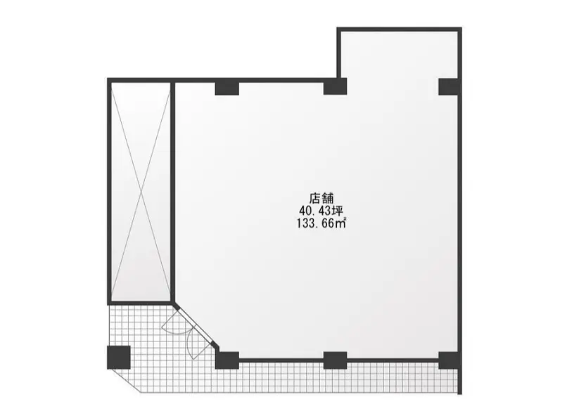 分倍河原のスケルトン店舗物件の平面図