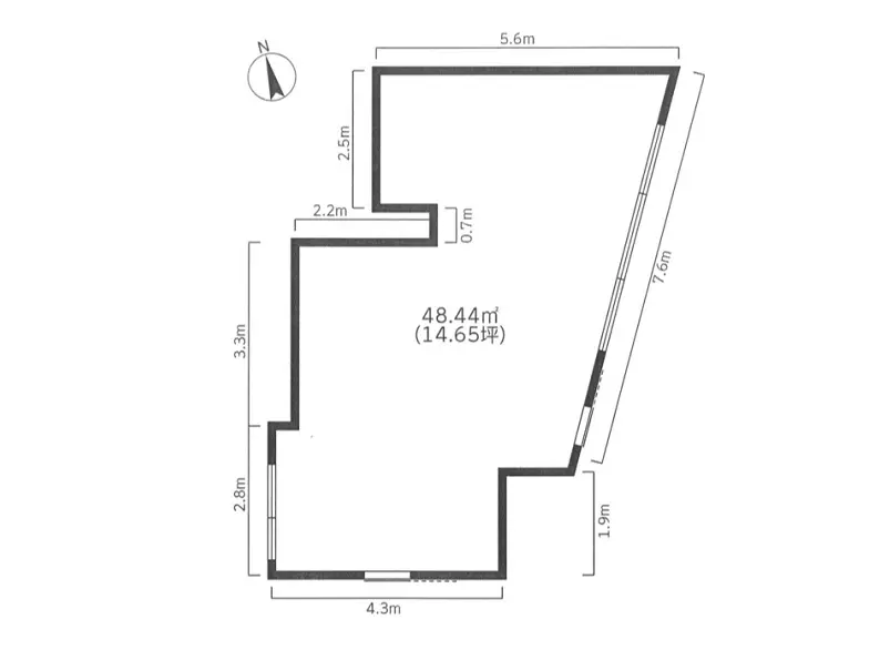 貸店舗(事務所仕様)の平面図
