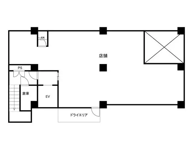横浜の居抜き店舗の平面図