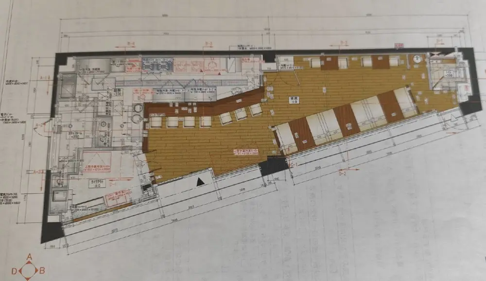 上尾のうどん・そば居抜きの平面図