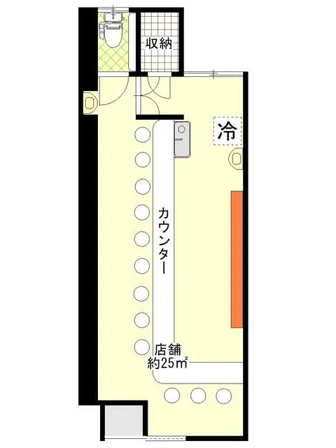 追浜の居抜き店舗の平面図
