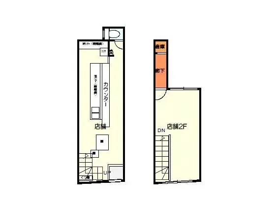 焼肉屋の居抜き物件の平面図