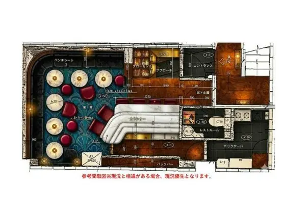 六本木の居抜き店舗の平面図