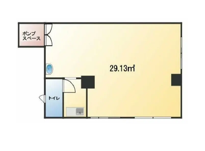 新御徒町のスケルトン店舗物件の平面図