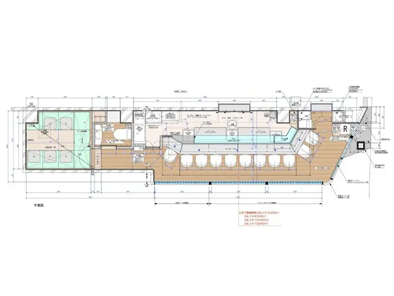 御徒町の和食居抜きの平面図