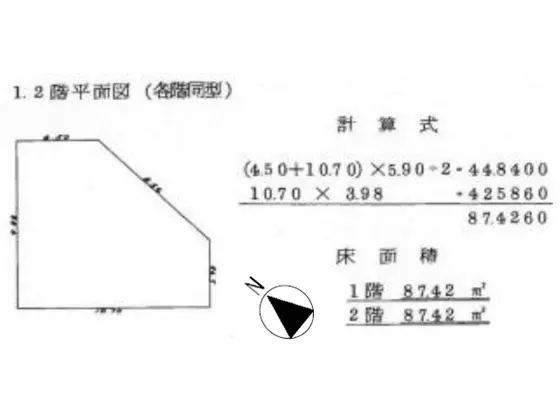 梅島の美容室・理容室居抜きの平面図