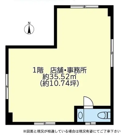 貸店舗(スケルトン)の平面図