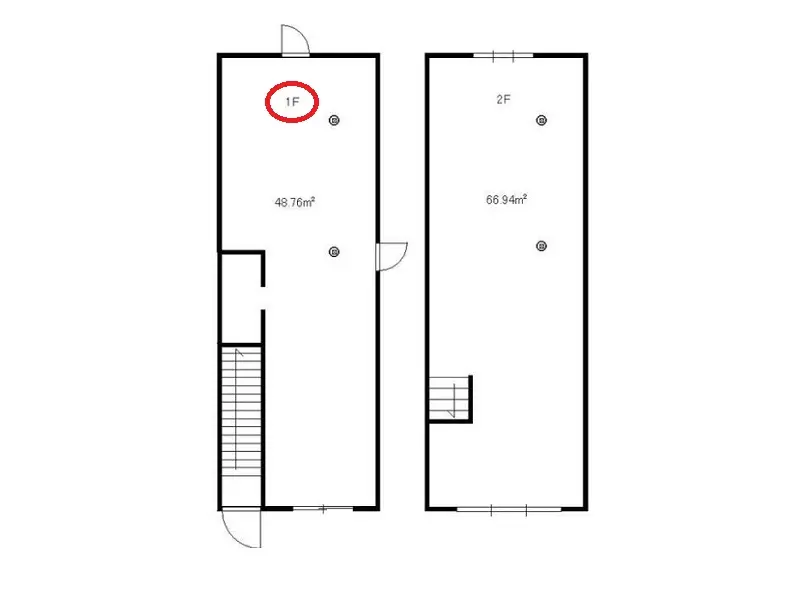 久米川のスケルトン店舗物件の平面図