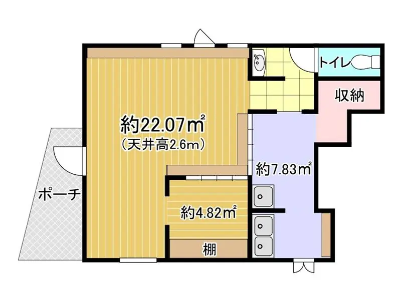 蕨の居抜き店舗の平面図