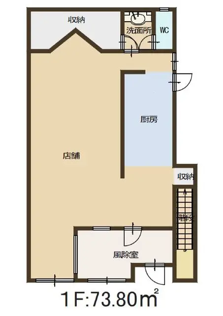 韓国料理の居抜き物件の平面図