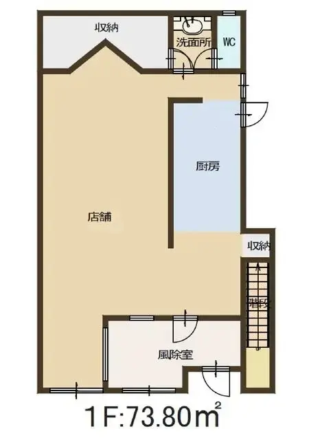 蕨の居抜き店舗の平面図