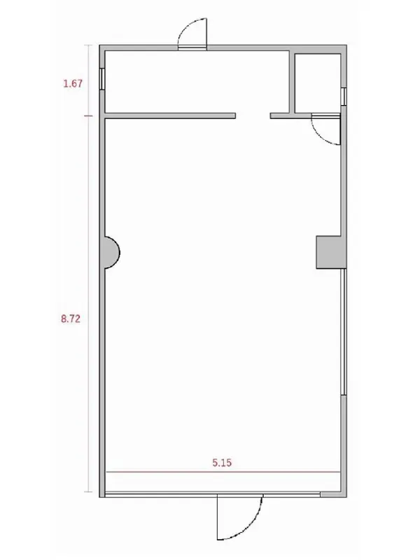 貸店舗(スケルトン)の平面図