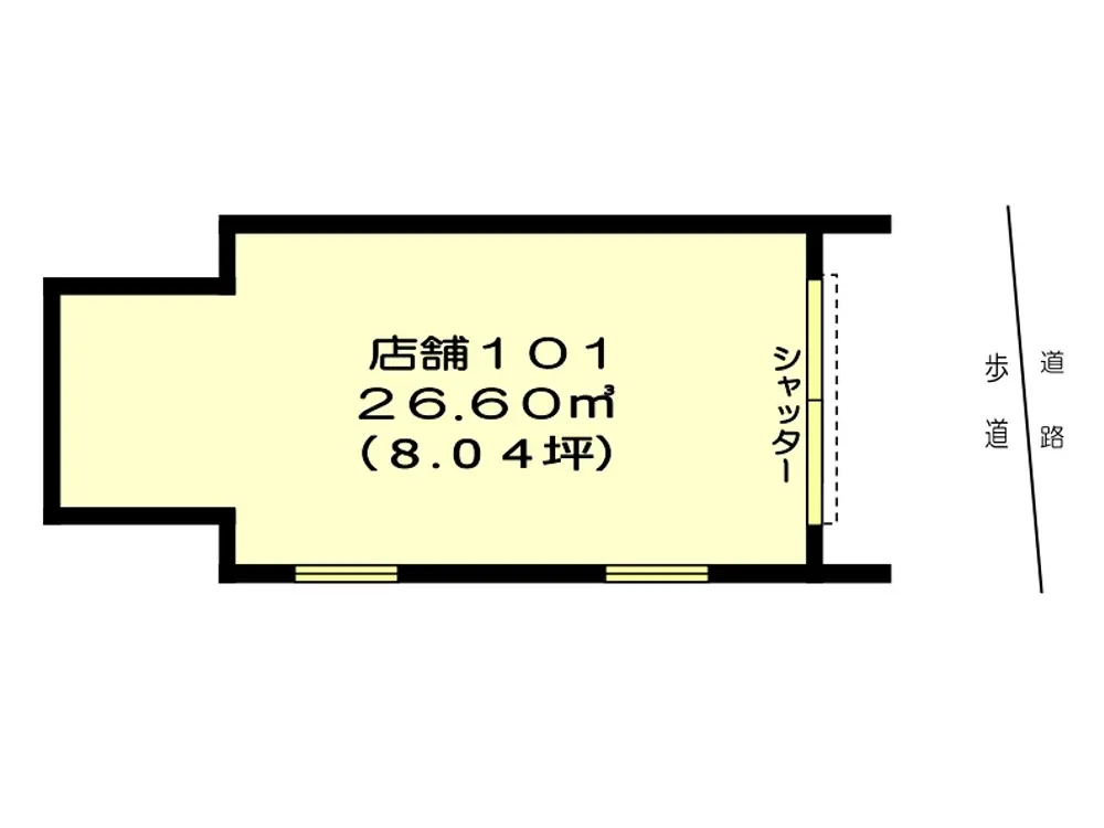貸店舗(スケルトン)の平面図