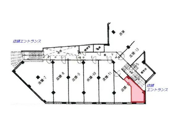 乃木坂のスナック・パブ居抜きのフロアマップ