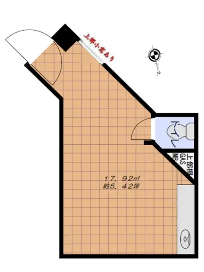 乃木坂の居抜き店舗の平面図
