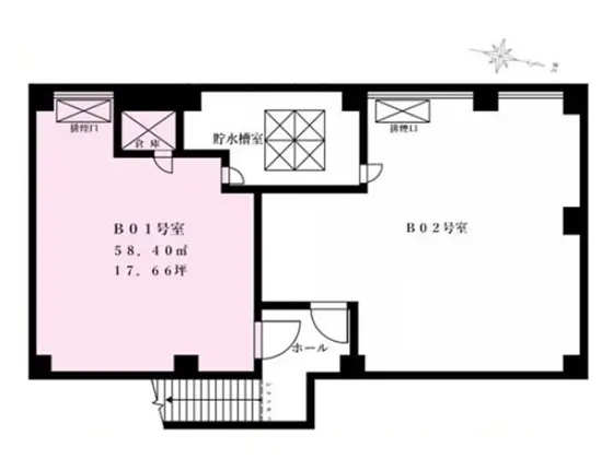 スナック・パブの居抜き物件の平面図