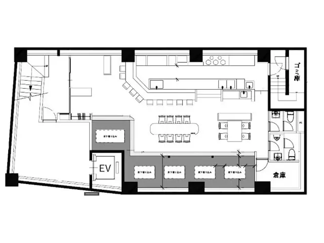 小伝馬町の居酒屋居抜きの平面図