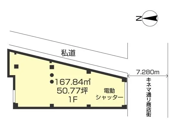 貸店舗(スケルトン)の平面図