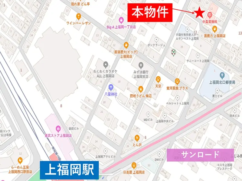 貸店舗(事務所仕様)の地図